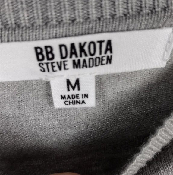 BB DAKOTA Olivia Long Sleeve Sweater Minidress Grey Size Medium 6-8  NWT - Picture 9 of 12